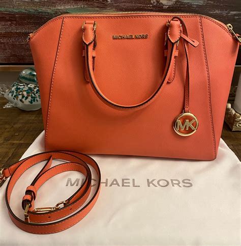 michael kors orange quilted tote|burnt orange michael kors purse.